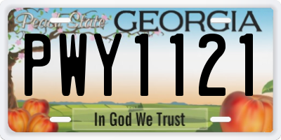 GA license plate PWY1121