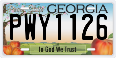 GA license plate PWY1126