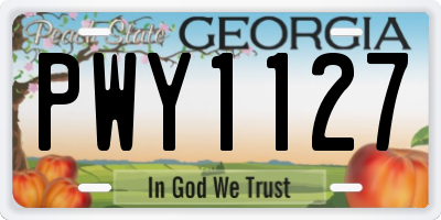 GA license plate PWY1127