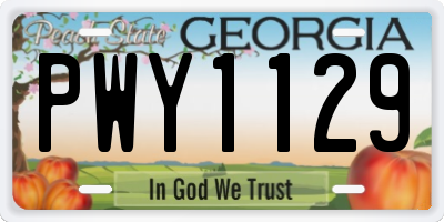 GA license plate PWY1129