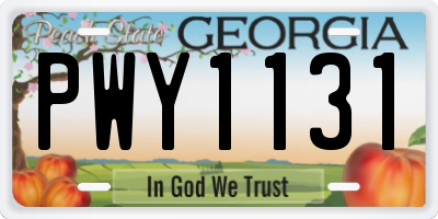 GA license plate PWY1131