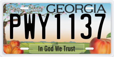 GA license plate PWY1137