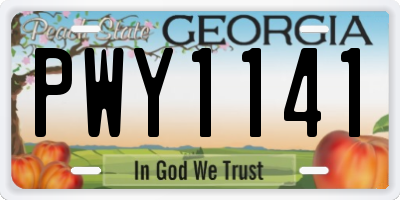 GA license plate PWY1141