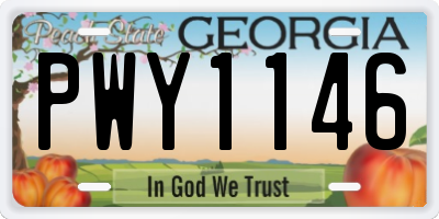 GA license plate PWY1146