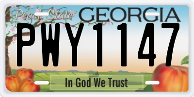 GA license plate PWY1147