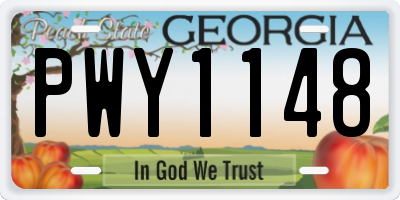 GA license plate PWY1148