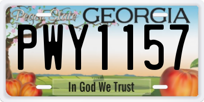 GA license plate PWY1157