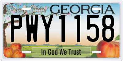 GA license plate PWY1158