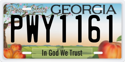 GA license plate PWY1161