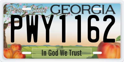 GA license plate PWY1162