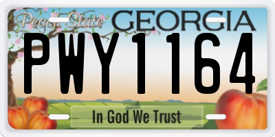 GA license plate PWY1164