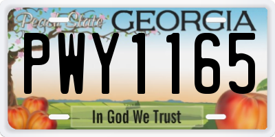 GA license plate PWY1165