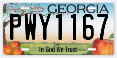 GA license plate PWY1167