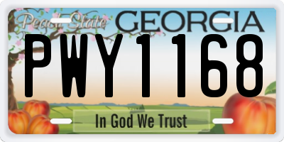 GA license plate PWY1168