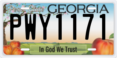 GA license plate PWY1171