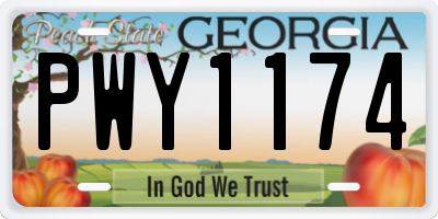 GA license plate PWY1174