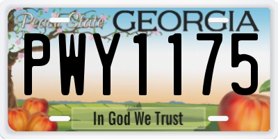 GA license plate PWY1175