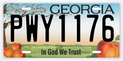 GA license plate PWY1176