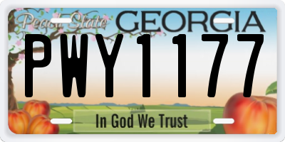 GA license plate PWY1177