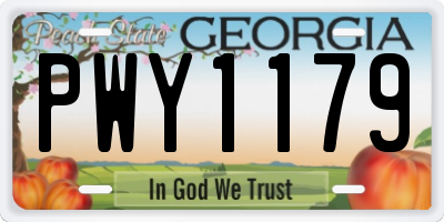 GA license plate PWY1179