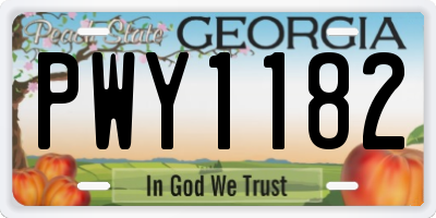 GA license plate PWY1182