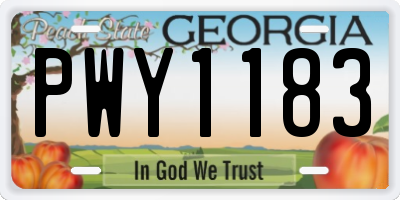 GA license plate PWY1183