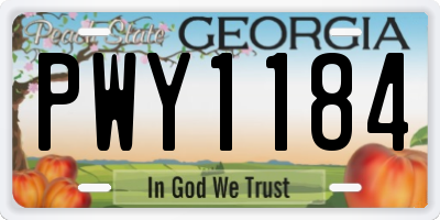 GA license plate PWY1184