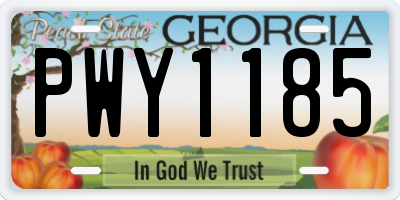 GA license plate PWY1185