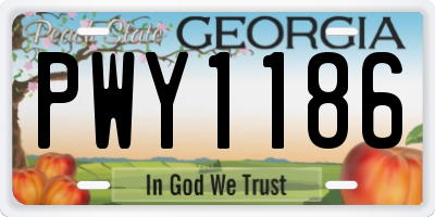 GA license plate PWY1186