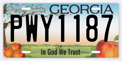 GA license plate PWY1187