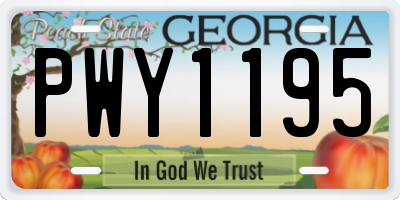 GA license plate PWY1195