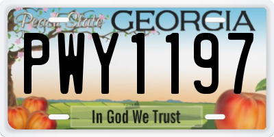 GA license plate PWY1197