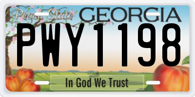 GA license plate PWY1198