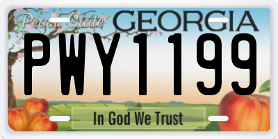 GA license plate PWY1199