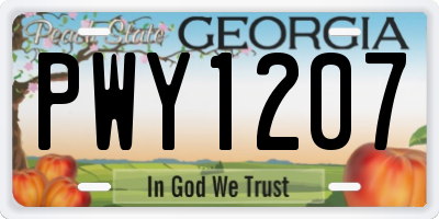 GA license plate PWY1207
