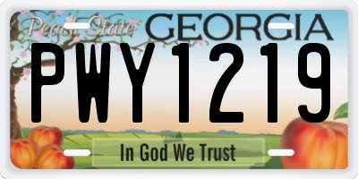 GA license plate PWY1219