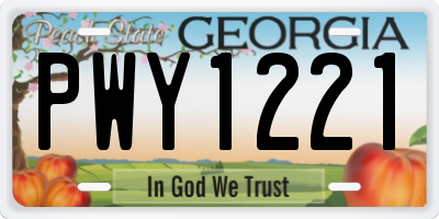 GA license plate PWY1221