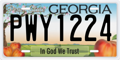 GA license plate PWY1224