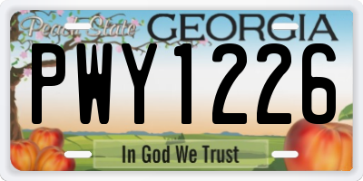 GA license plate PWY1226