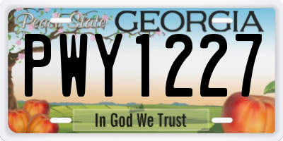 GA license plate PWY1227
