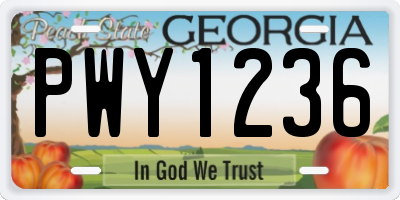GA license plate PWY1236