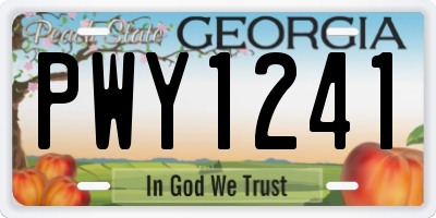 GA license plate PWY1241