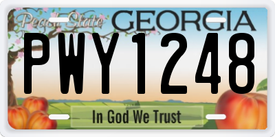 GA license plate PWY1248