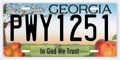 GA license plate PWY1251