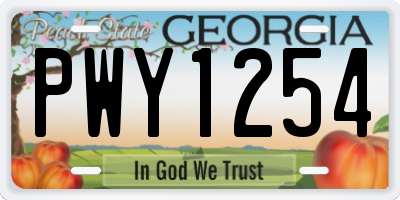 GA license plate PWY1254