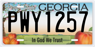 GA license plate PWY1257