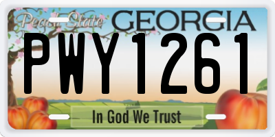 GA license plate PWY1261