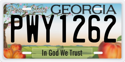 GA license plate PWY1262