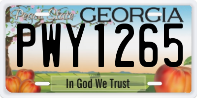 GA license plate PWY1265