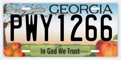 GA license plate PWY1266